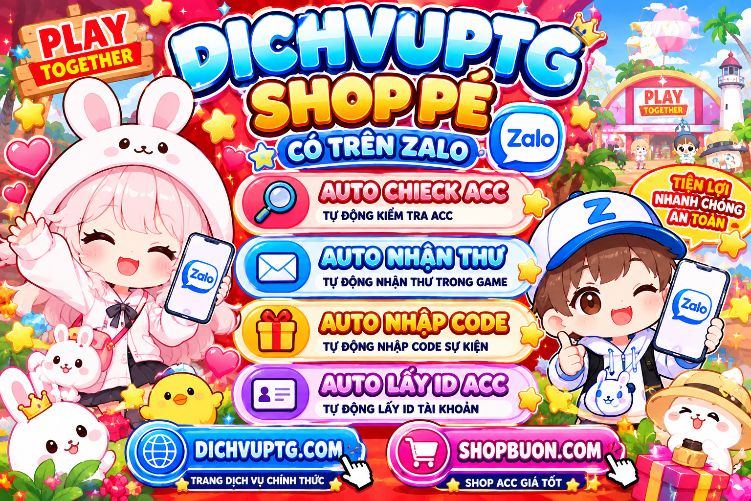 Dịch vụ có tại zalo
